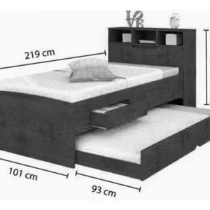 Cama Solteiro com auxiliar (5 cm nas duas) 1,88 x 0,88 Fc Colchões